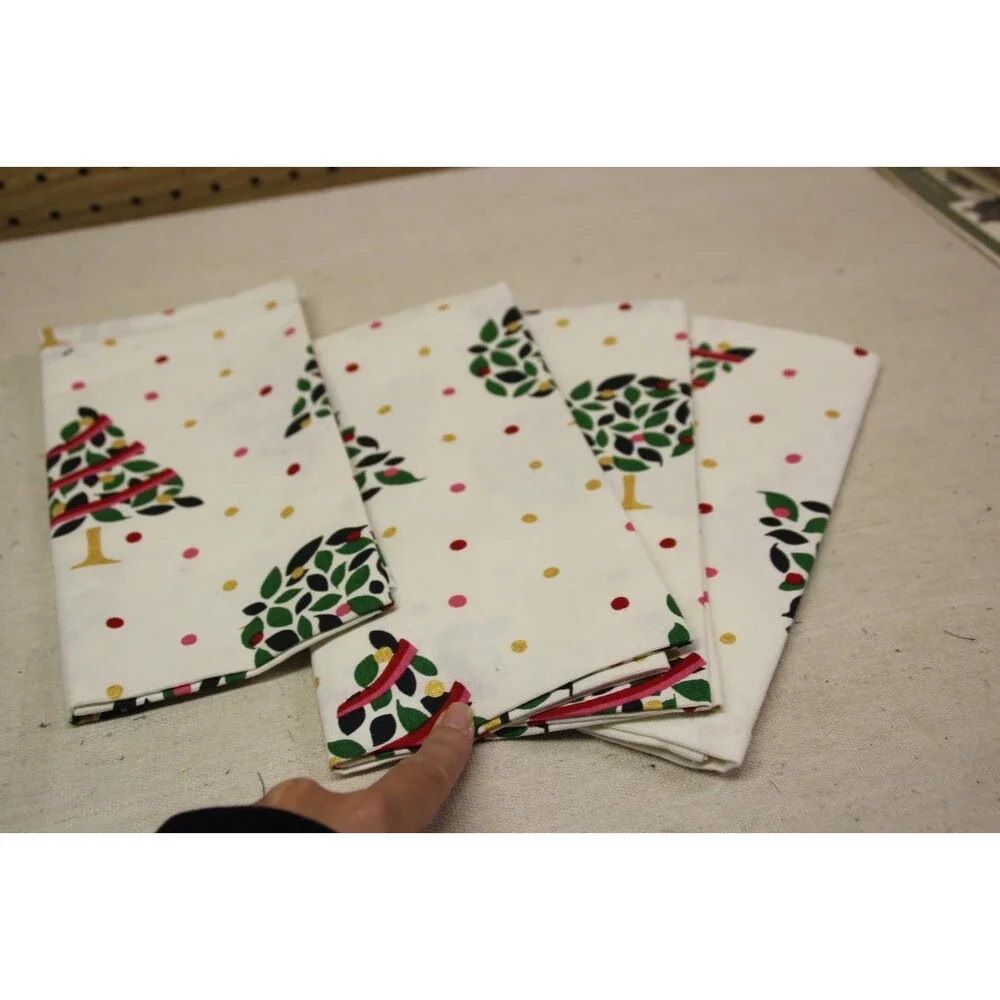 Kate Spade Loop And Dot 100% Cotton Polka Dots Square Tree Napkin (Set of 4)